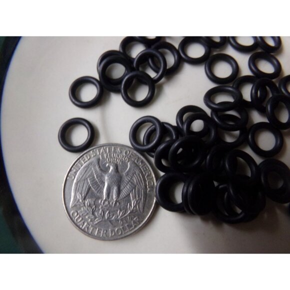 Black Rubber Rings fit Large Hole European Beads - Picture 2 of 2